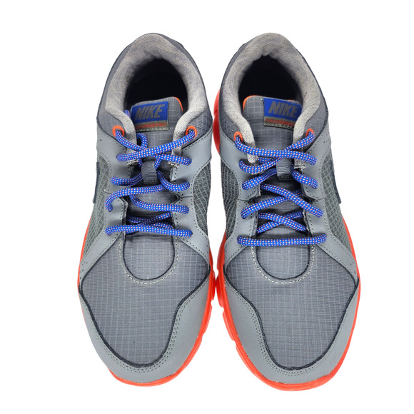 Nike Shoes Kids 5.5 Gray Red Unisex Flex Running Workout Sneakers Tennis Sports - Picture 4 of 10